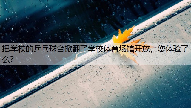 <strong>把学校的乒乓球台掀翻了学校体育场馆开放，您体验了么？</strong>