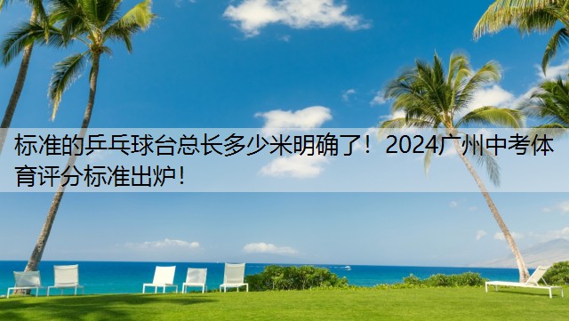 标准的乒乓球台总长多少米明确了！2024广州中考体育评分标准出炉！